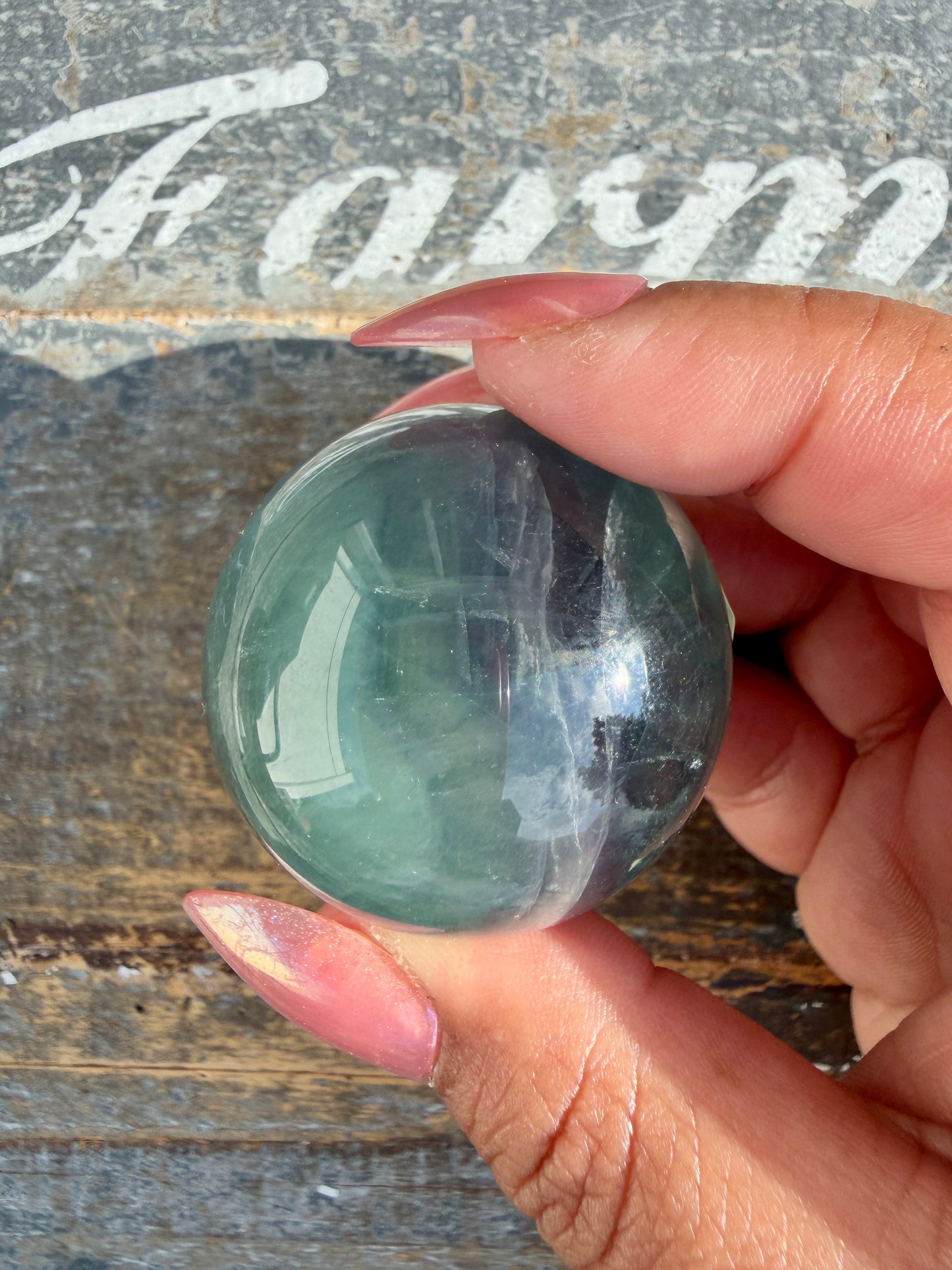 Gorgeous Rainbow Fluorite Small Sphere | Opt C