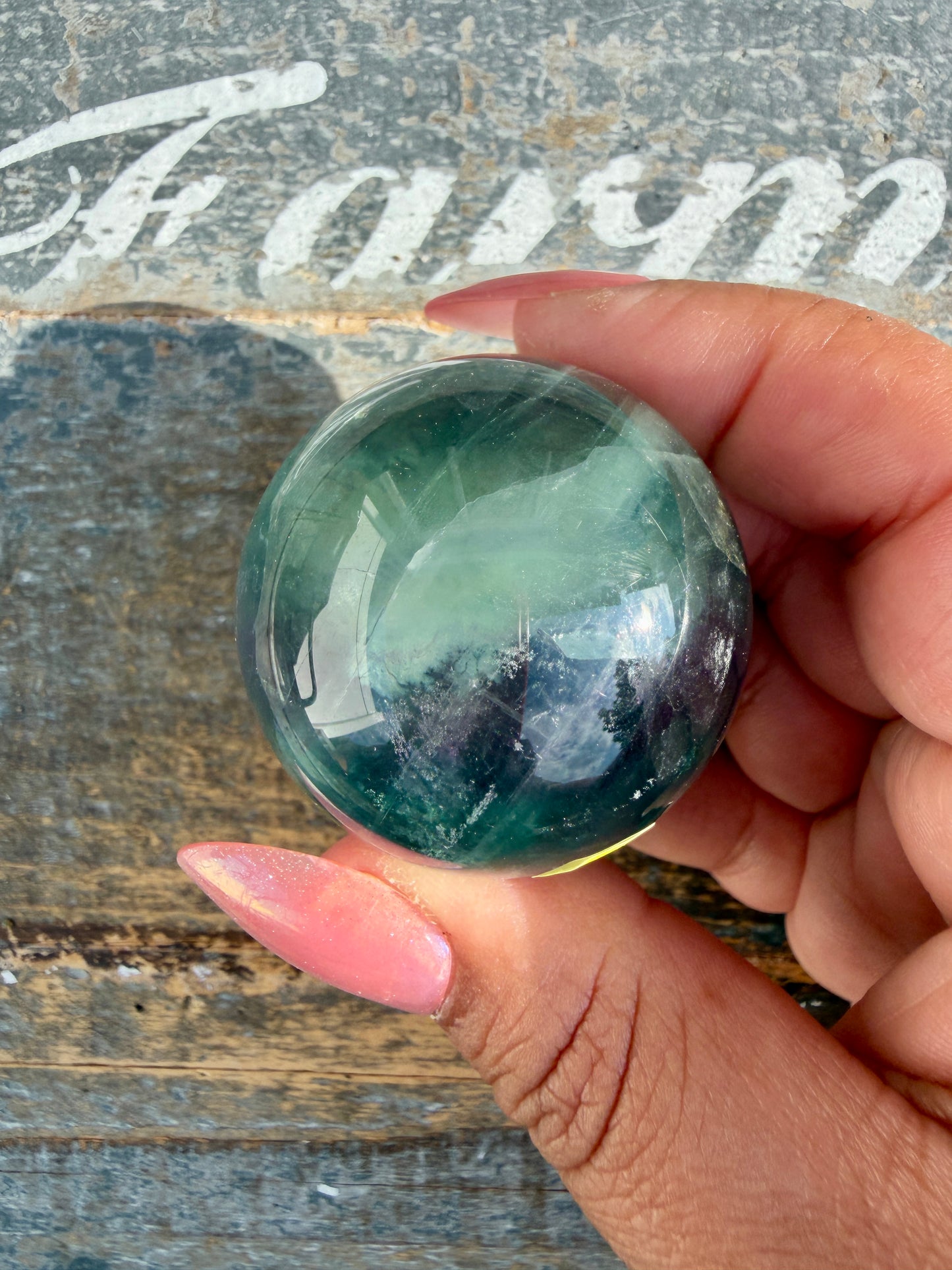 Gorgeous Rainbow Fluorite Small Sphere | Opt C