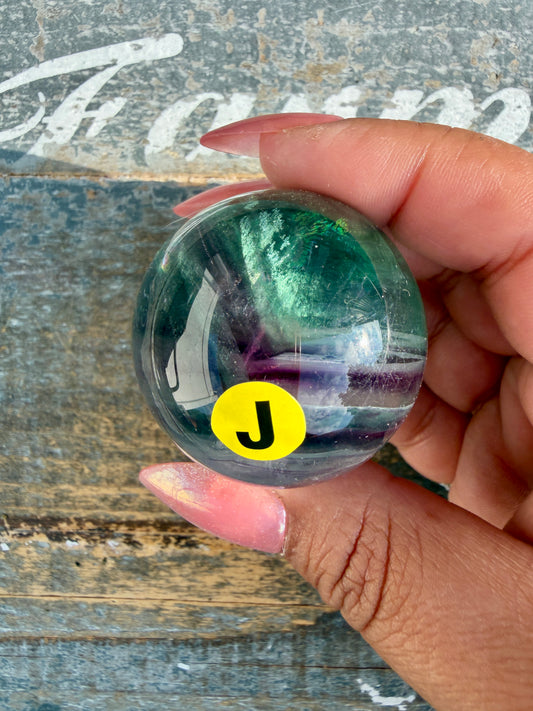 Gorgeous Rainbow Fluorite Small Sphere | Opt J