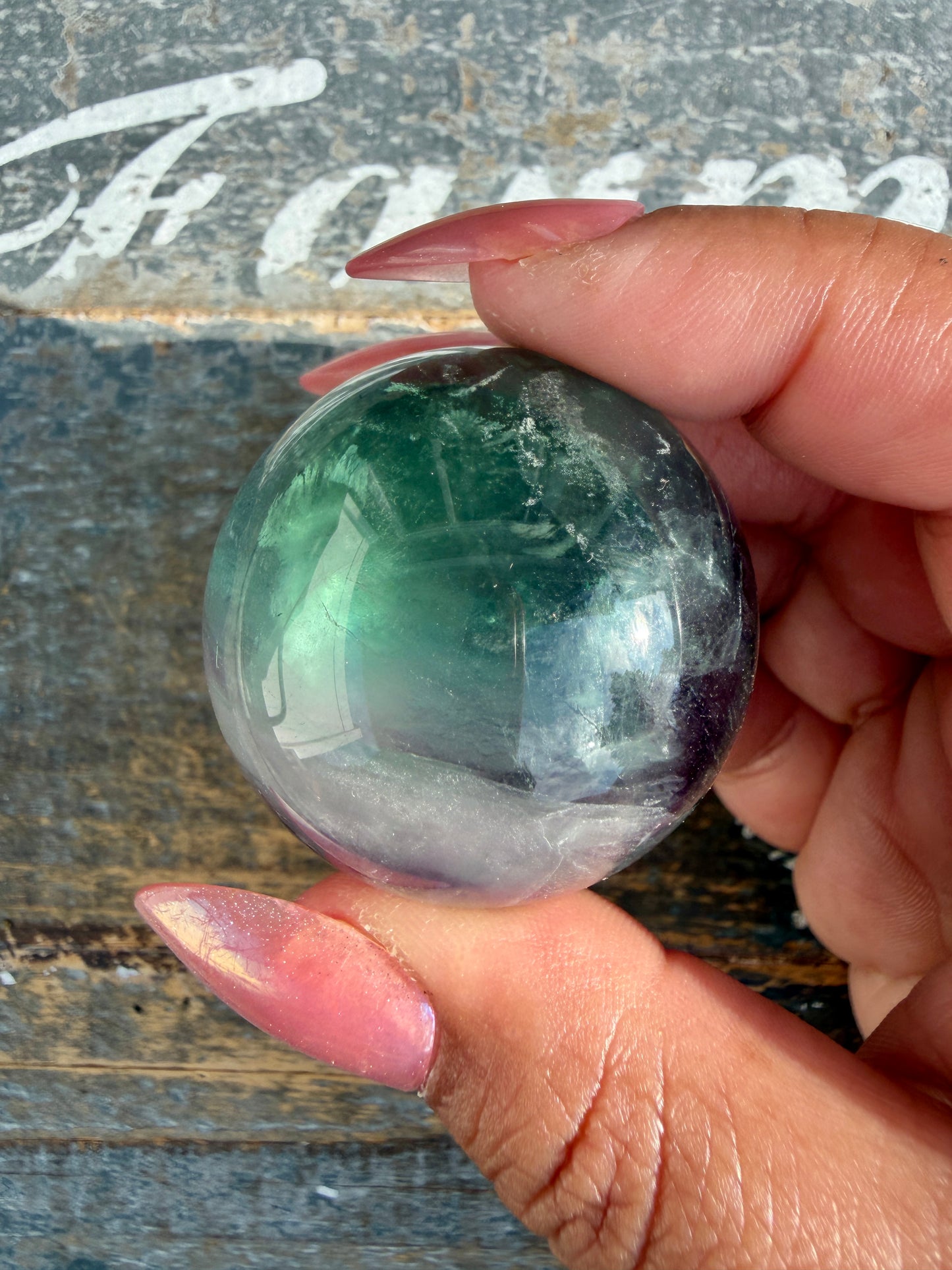 Gorgeous Rainbow Fluorite Small Sphere | Opt J