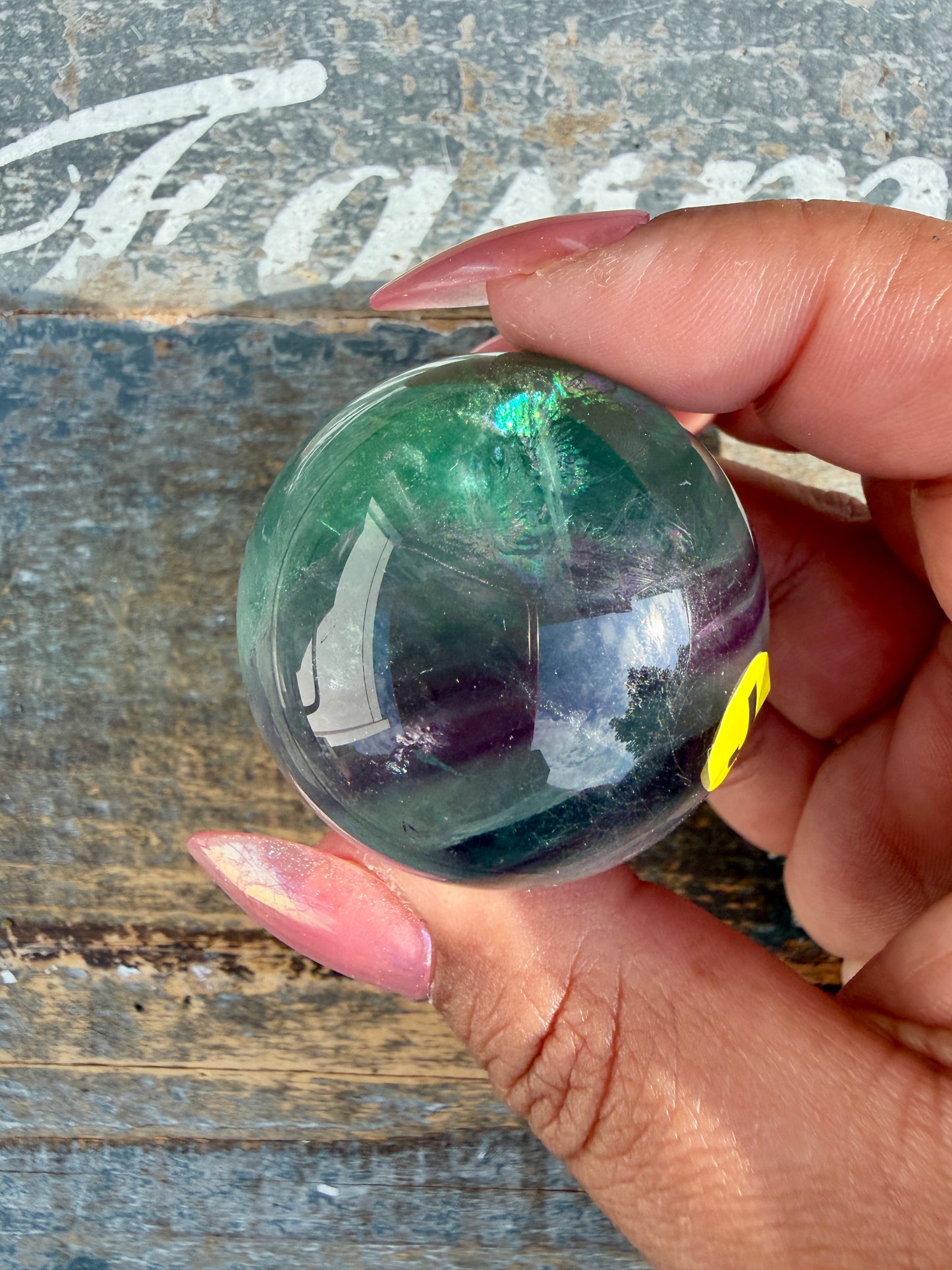 Gorgeous Rainbow Fluorite Small Sphere | Opt J
