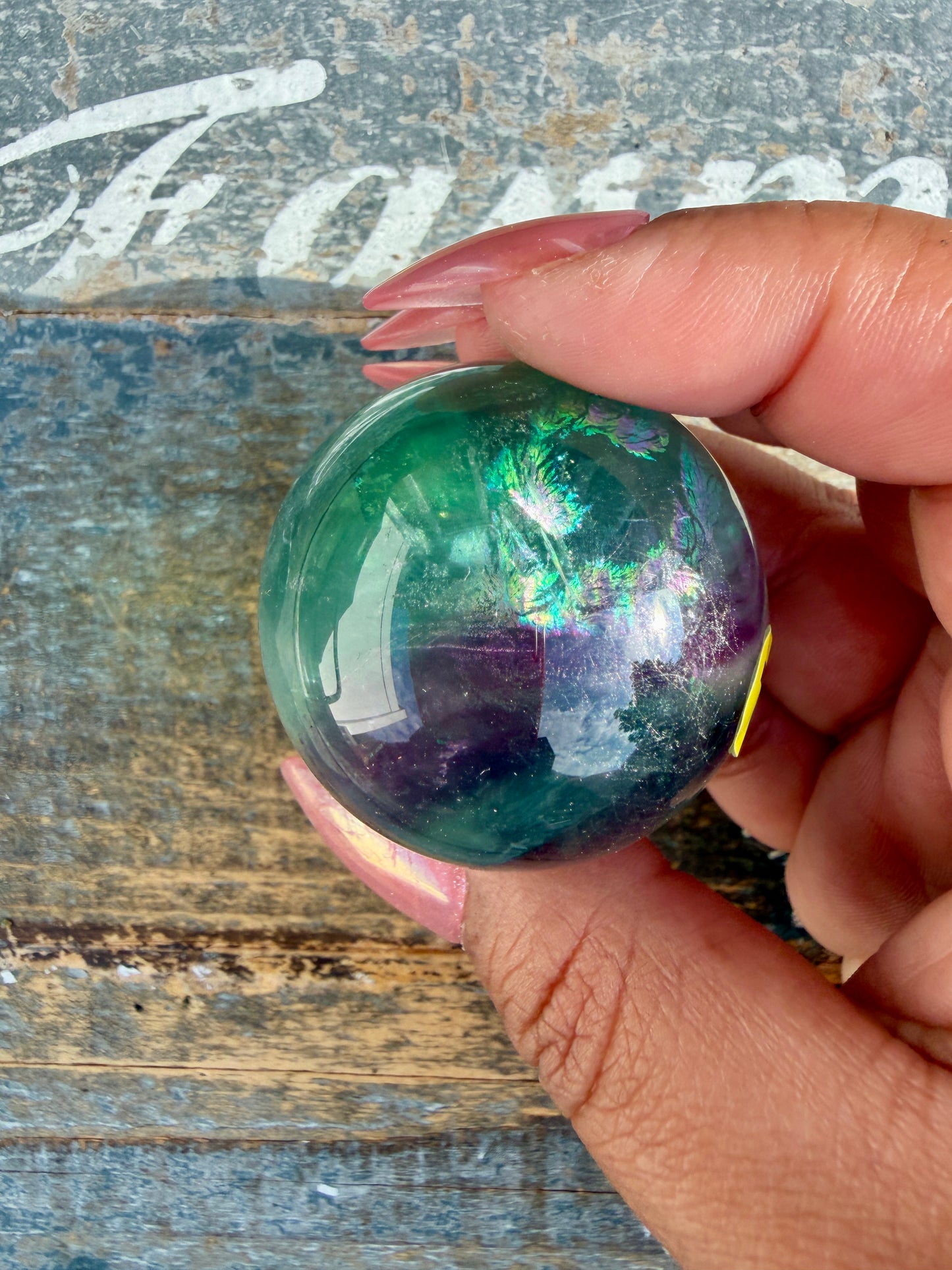 Gorgeous Rainbow Fluorite Small Sphere | Opt J