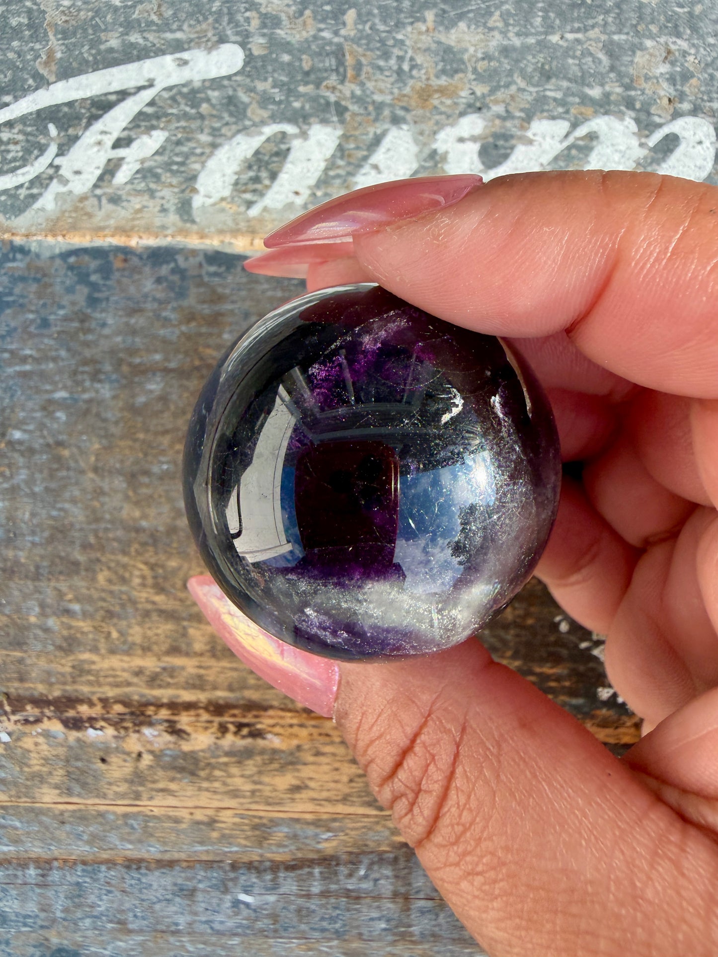 Gorgeous Rainbow Fluorite Small Sphere | Opt I