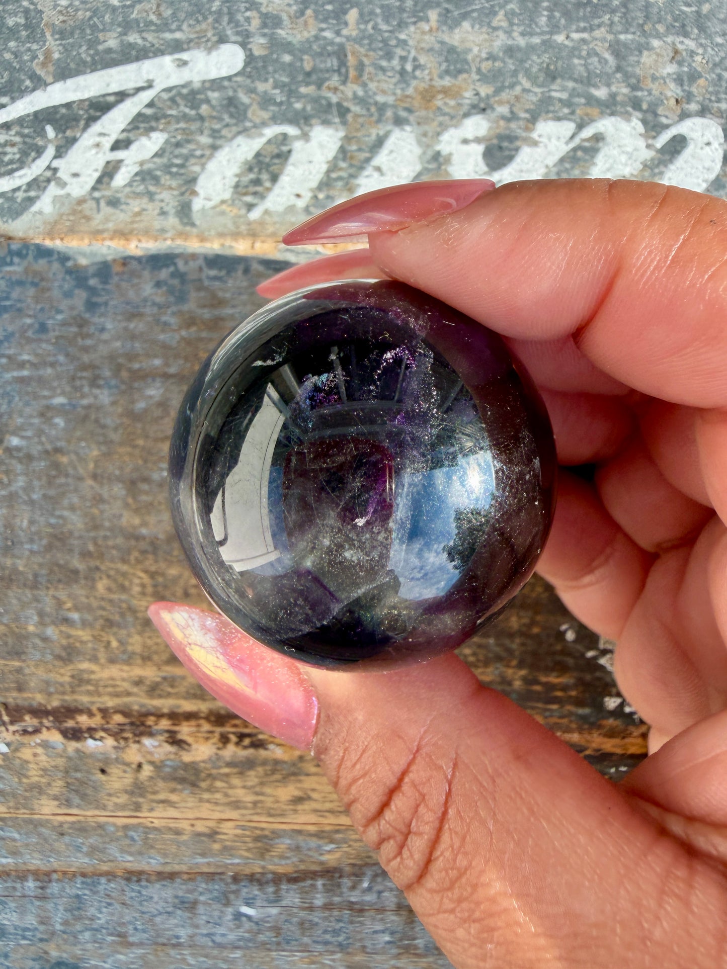Gorgeous Rainbow Fluorite Small Sphere | Opt I