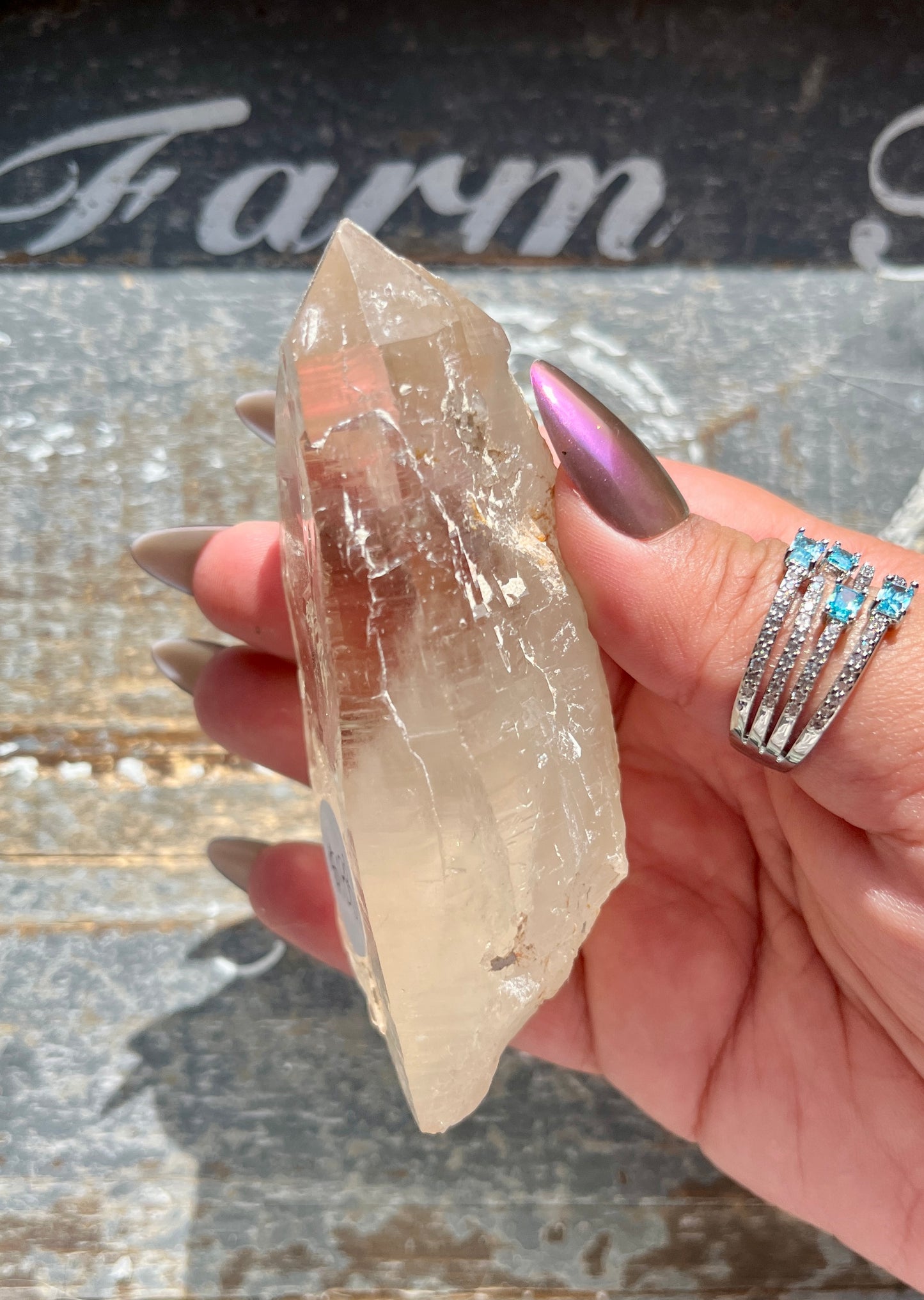 Stunning Elestial/Etched Citrine Large Point from Brazil