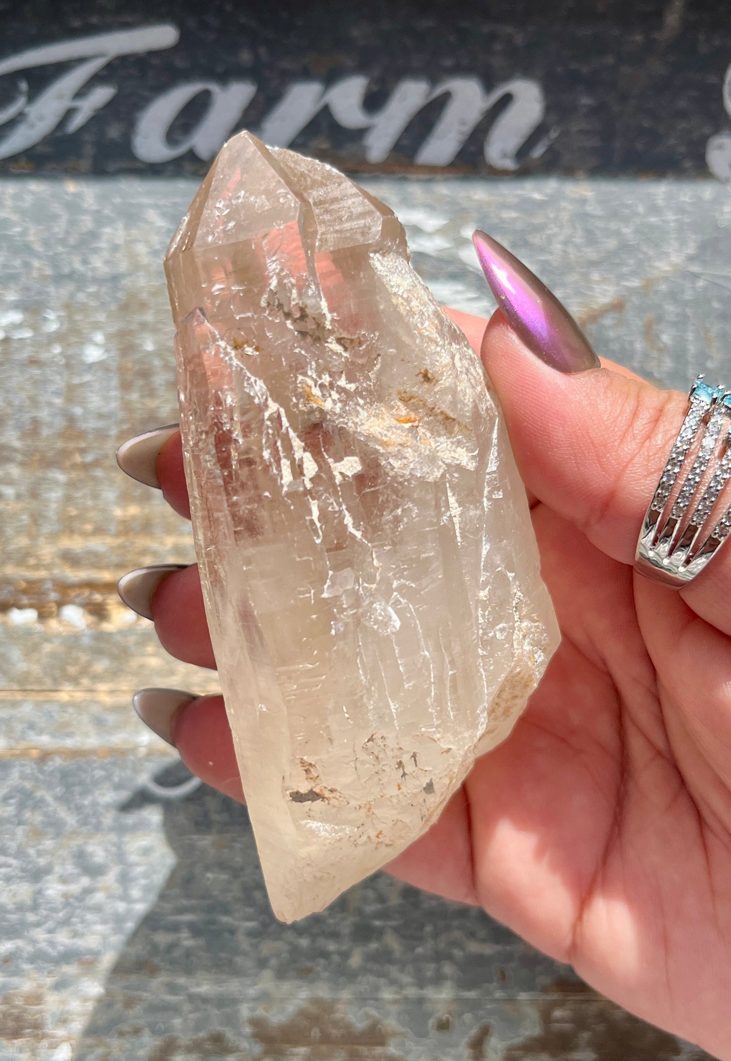 Stunning Elestial/Etched Citrine Large Point from Brazil