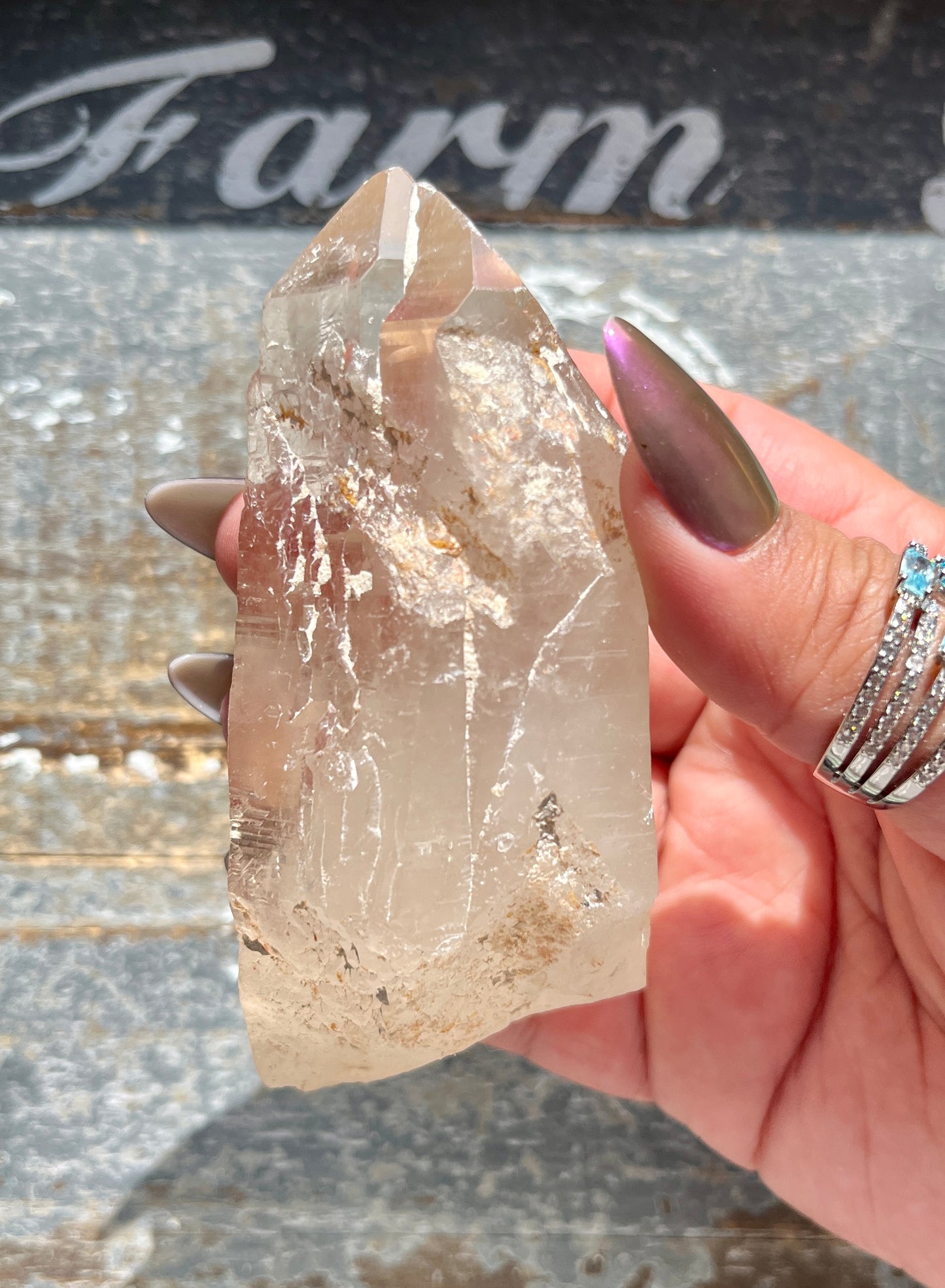 Stunning Elestial/Etched Citrine Large Point from Brazil