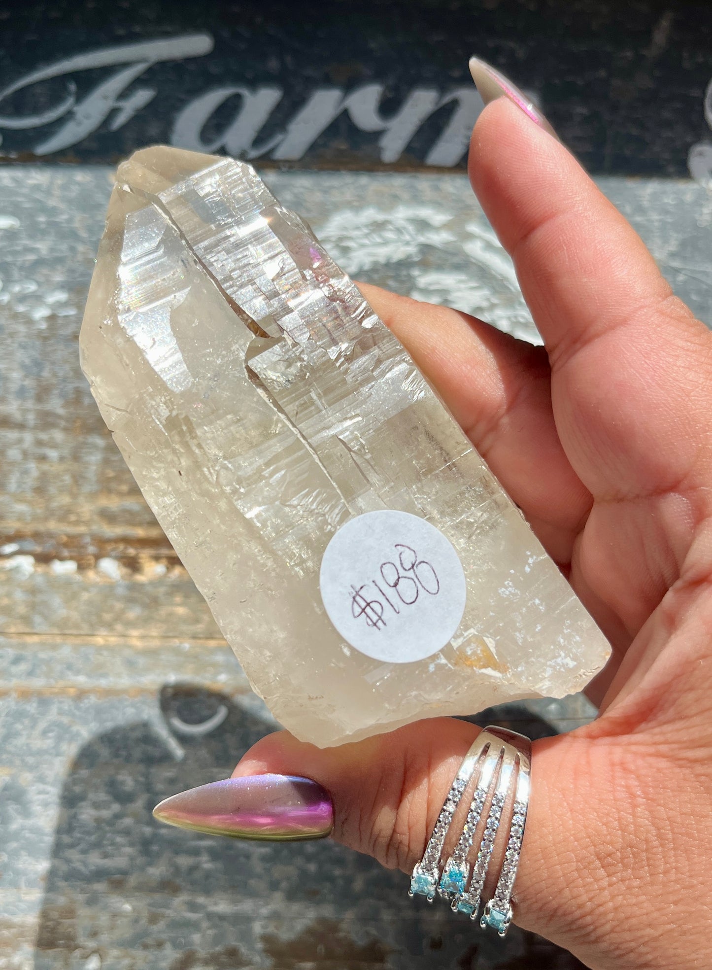 Stunning Elestial/Etched Citrine Large Point from Brazil