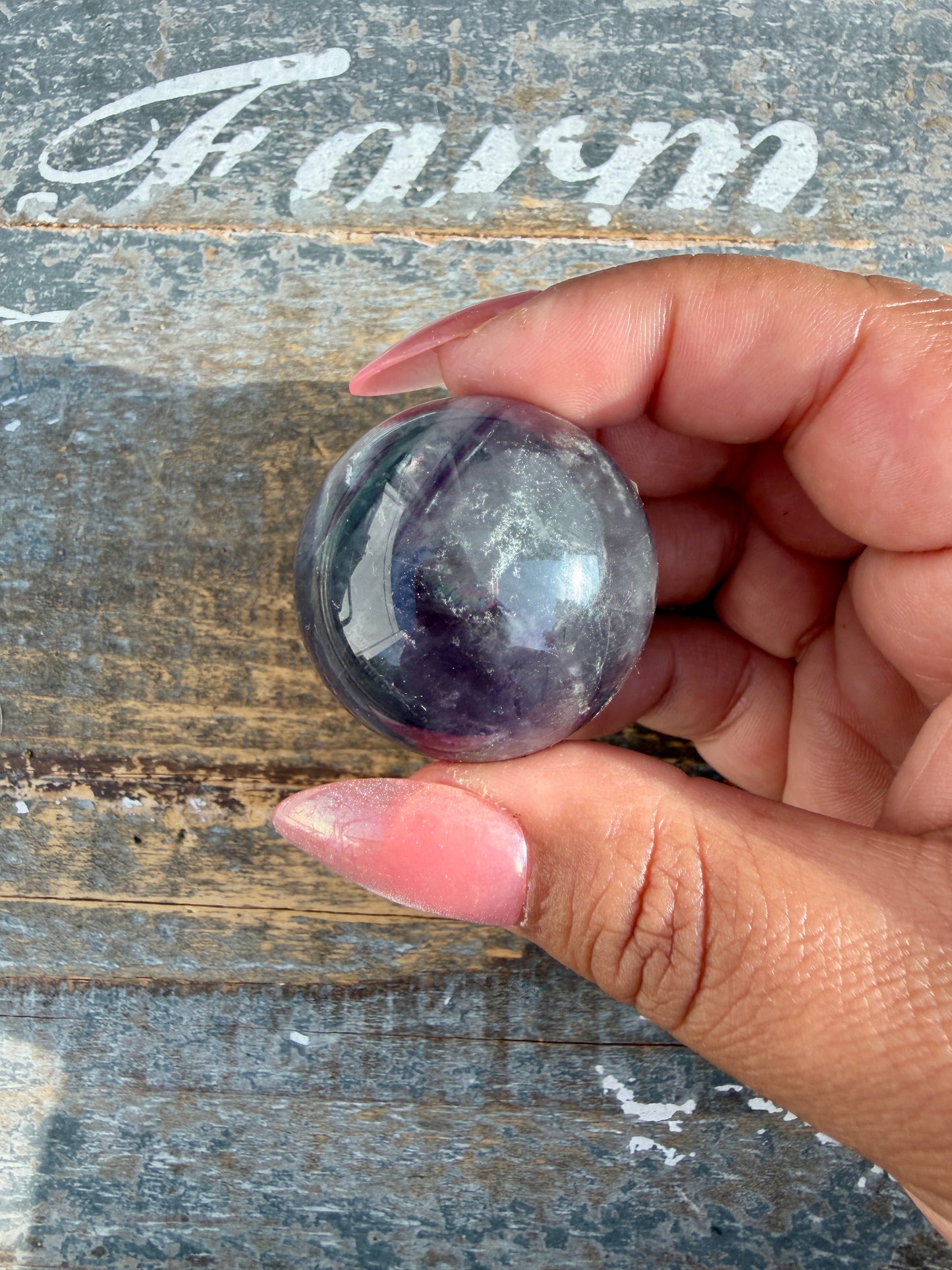 Gorgeous Rainbow Fluorite Small Sphere | Opt D