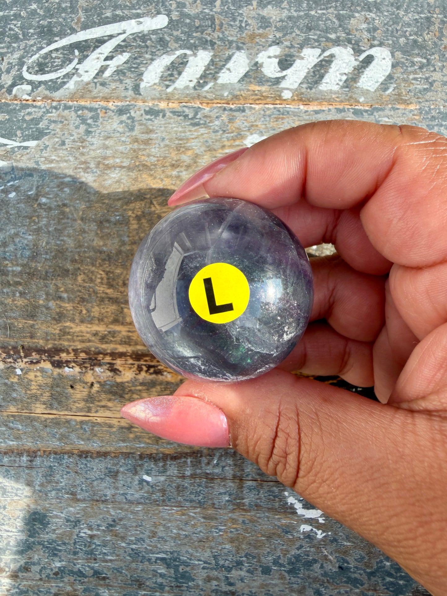 Gorgeous Rainbow Fluorite Small Sphere | Opt L