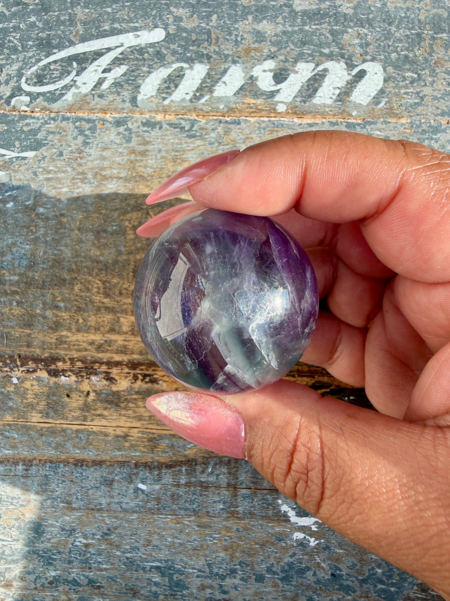 Gorgeous Rainbow Fluorite Small Sphere | Opt L