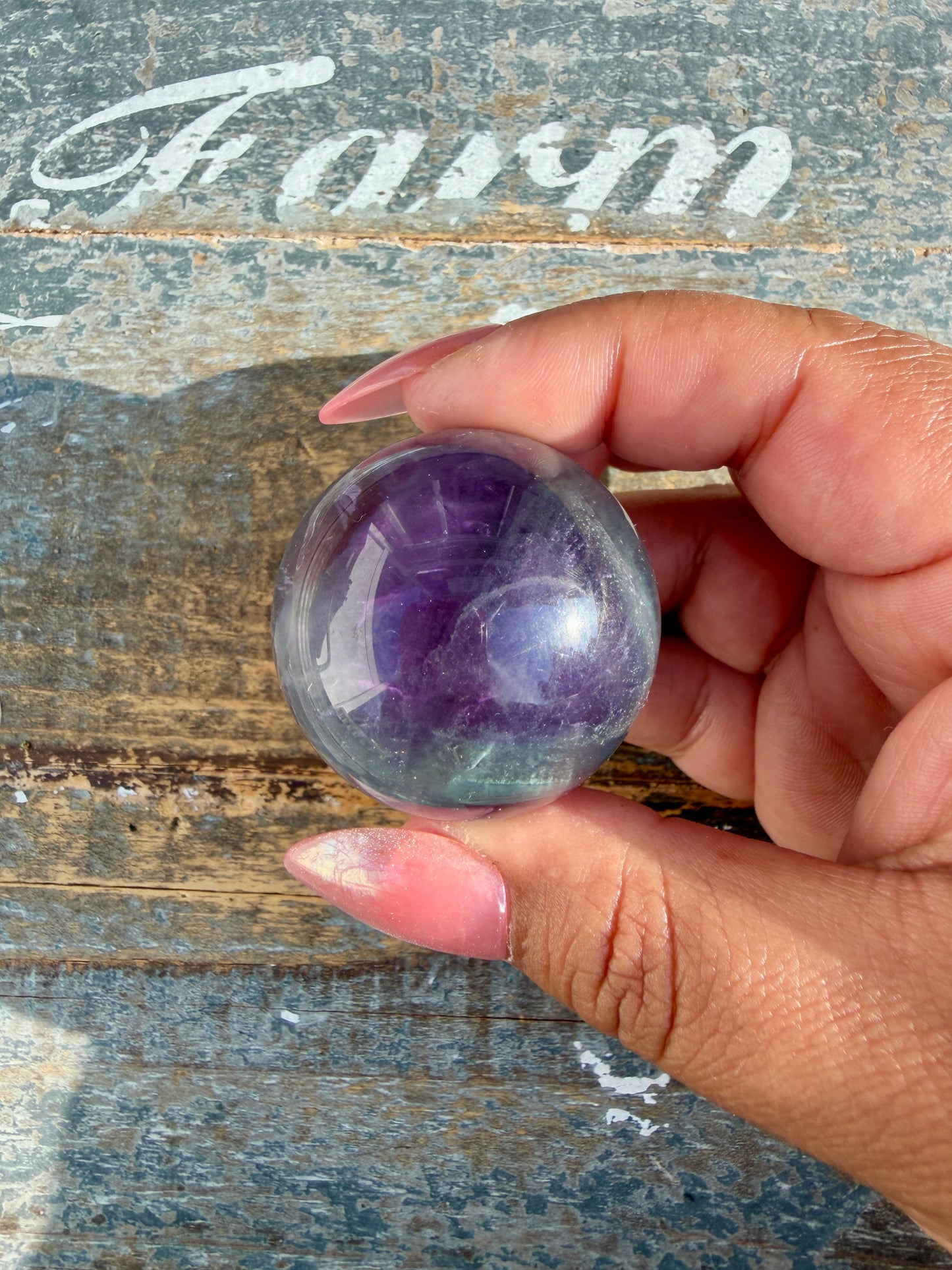 Gorgeous Rainbow Fluorite Small Sphere | Opt L