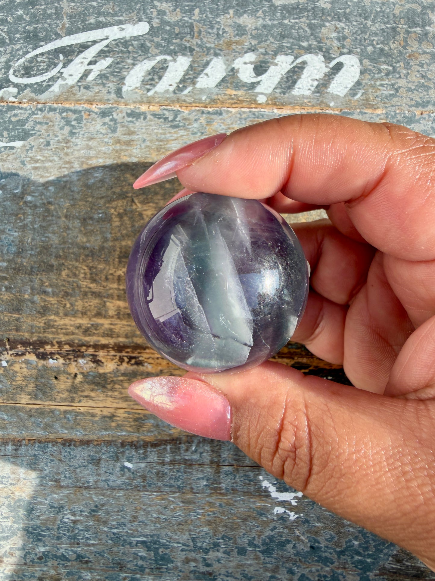 Gorgeous Rainbow Fluorite Small Sphere | Opt L