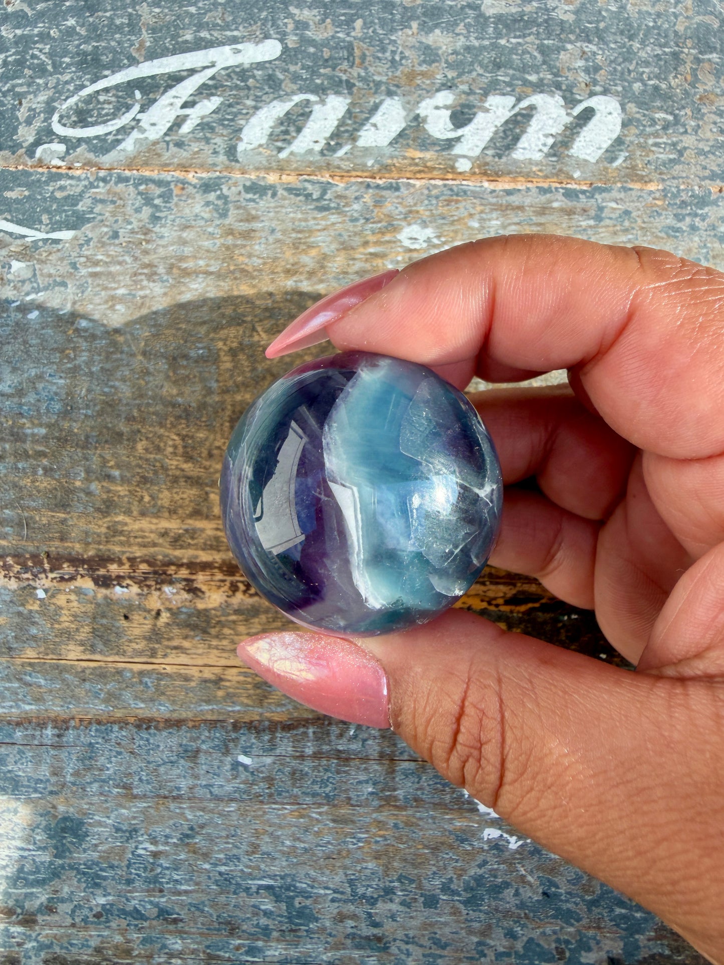 Gorgeous Rainbow Fluorite Small Sphere | Opt H