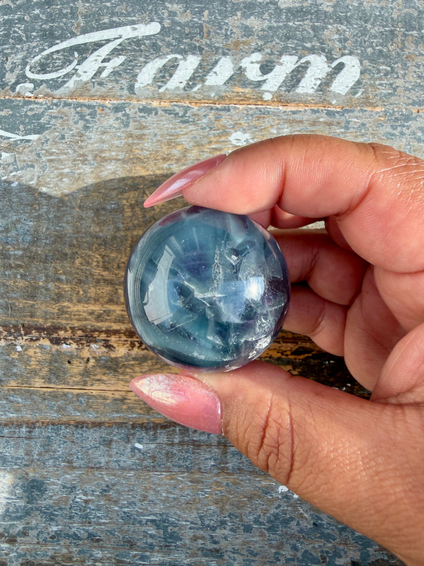 Gorgeous Rainbow Fluorite Small Sphere | Opt H