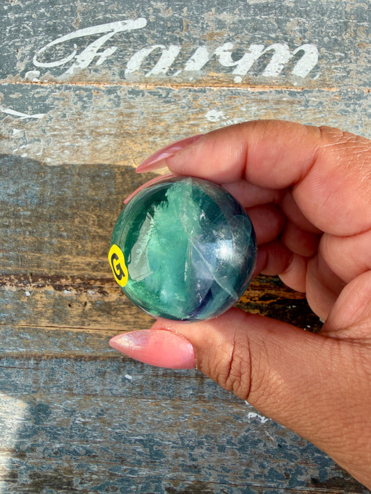 Gorgeous Rainbow Fluorite Small Sphere | Opt G