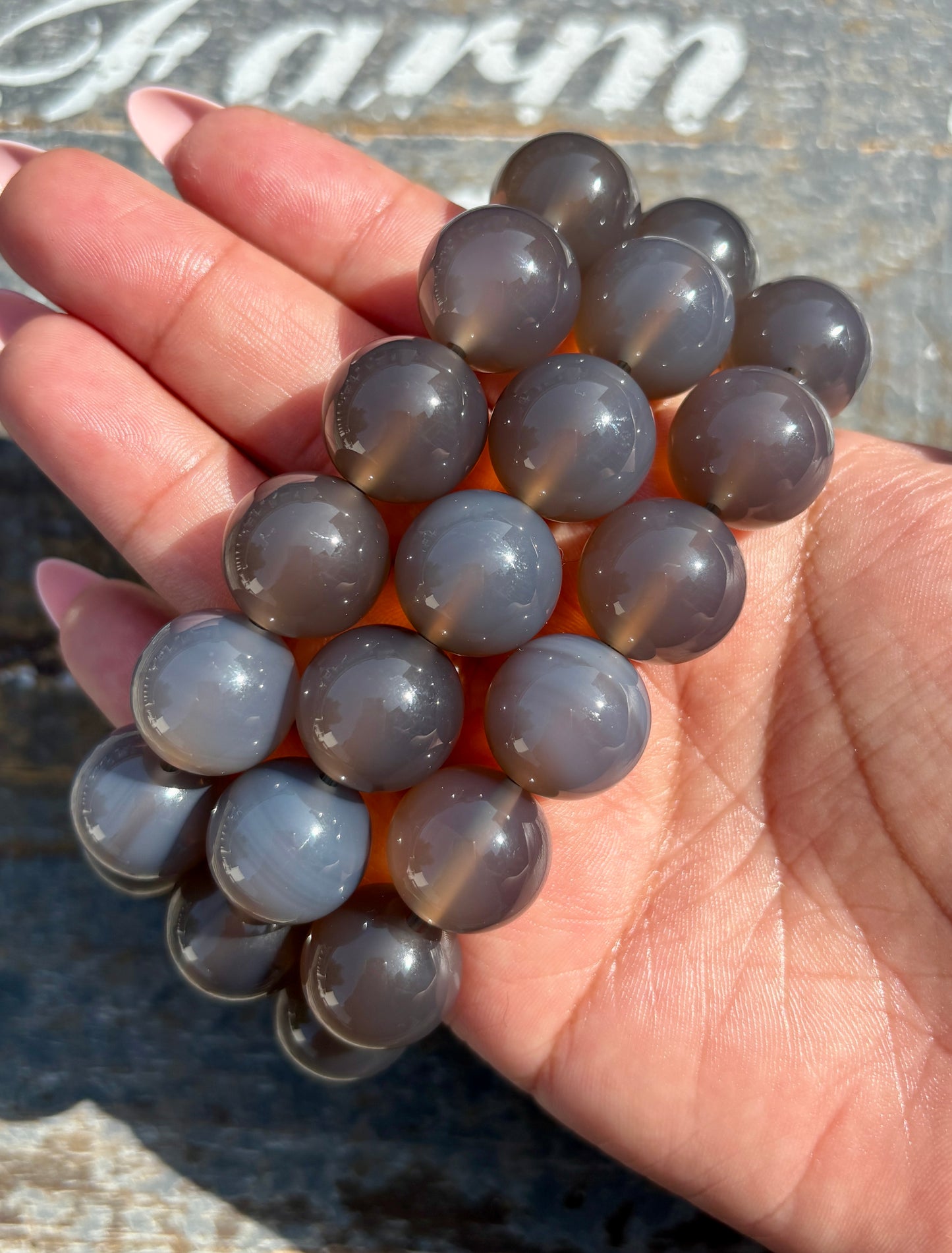 One (1) Smoky Purple Chalcedony Bracelet | Wrist Size 7" | 16mm