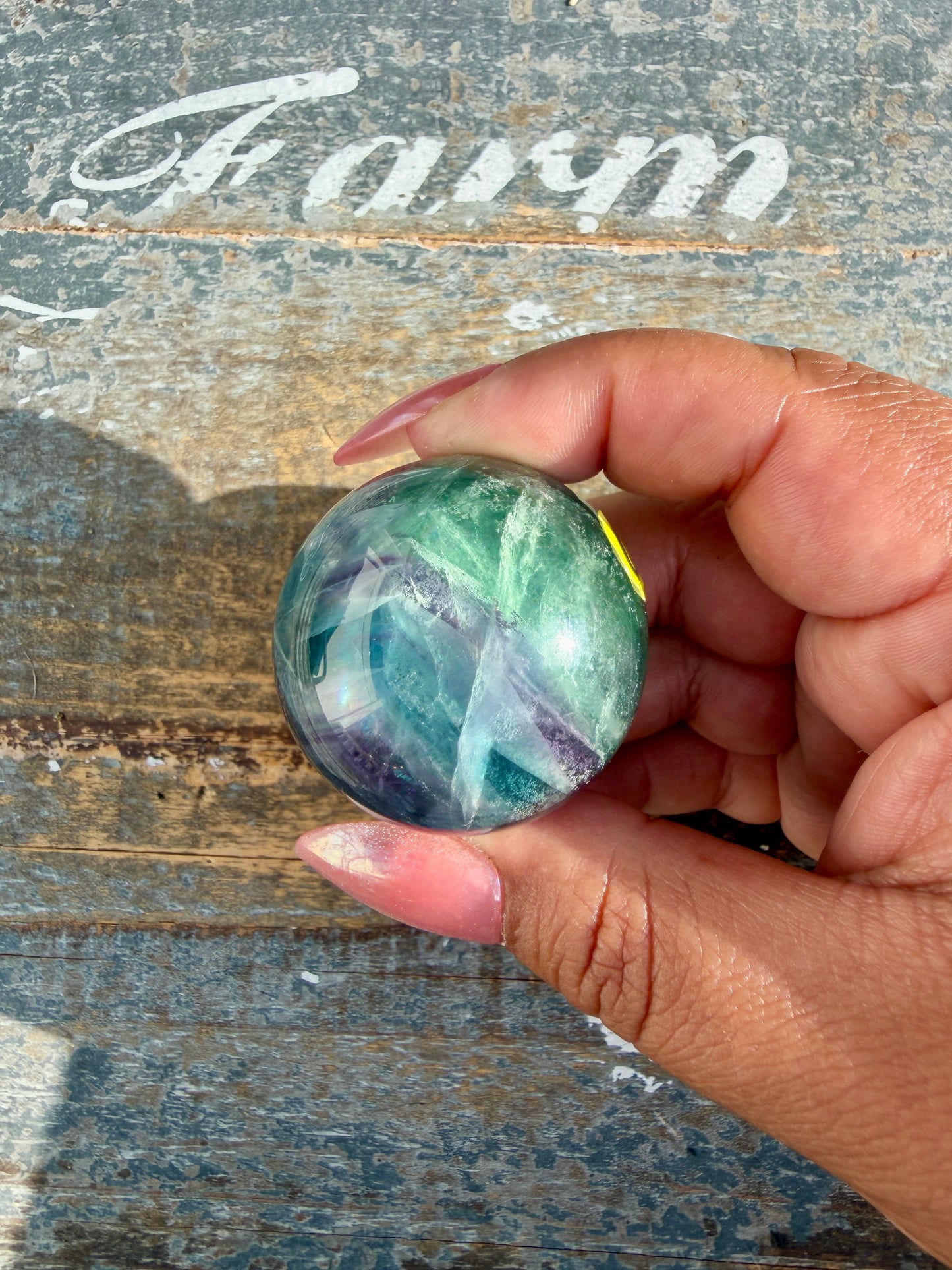 Gorgeous Rainbow Fluorite Small Sphere | Opt G