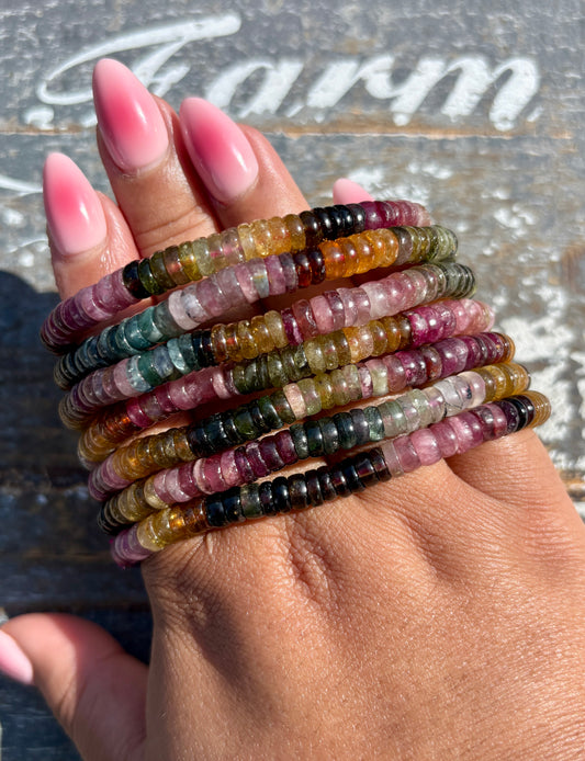 One (1) Watermelon Tourmaline Bracelet | Wrist Size 6.5" | 6mm