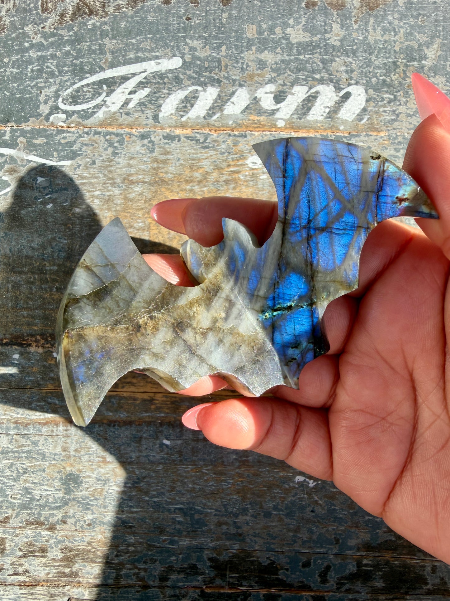 Flashy Labradorite Bat from Madagascar | Opt R