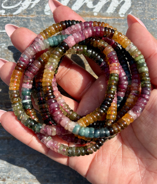 One (1) Watermelon Tourmaline Bracelet | Wrist Size 6.5" | 6mm