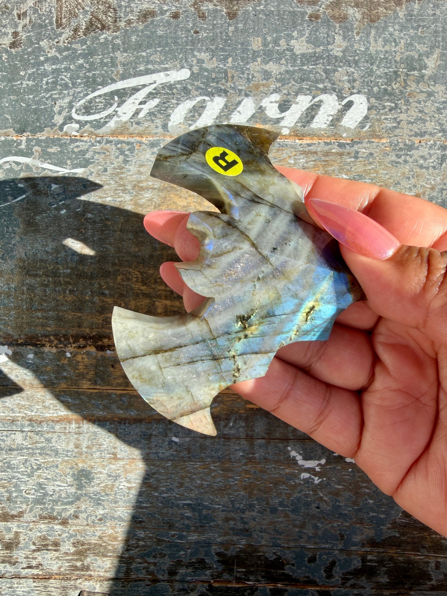 Flashy Labradorite Bat from Madagascar | Opt R