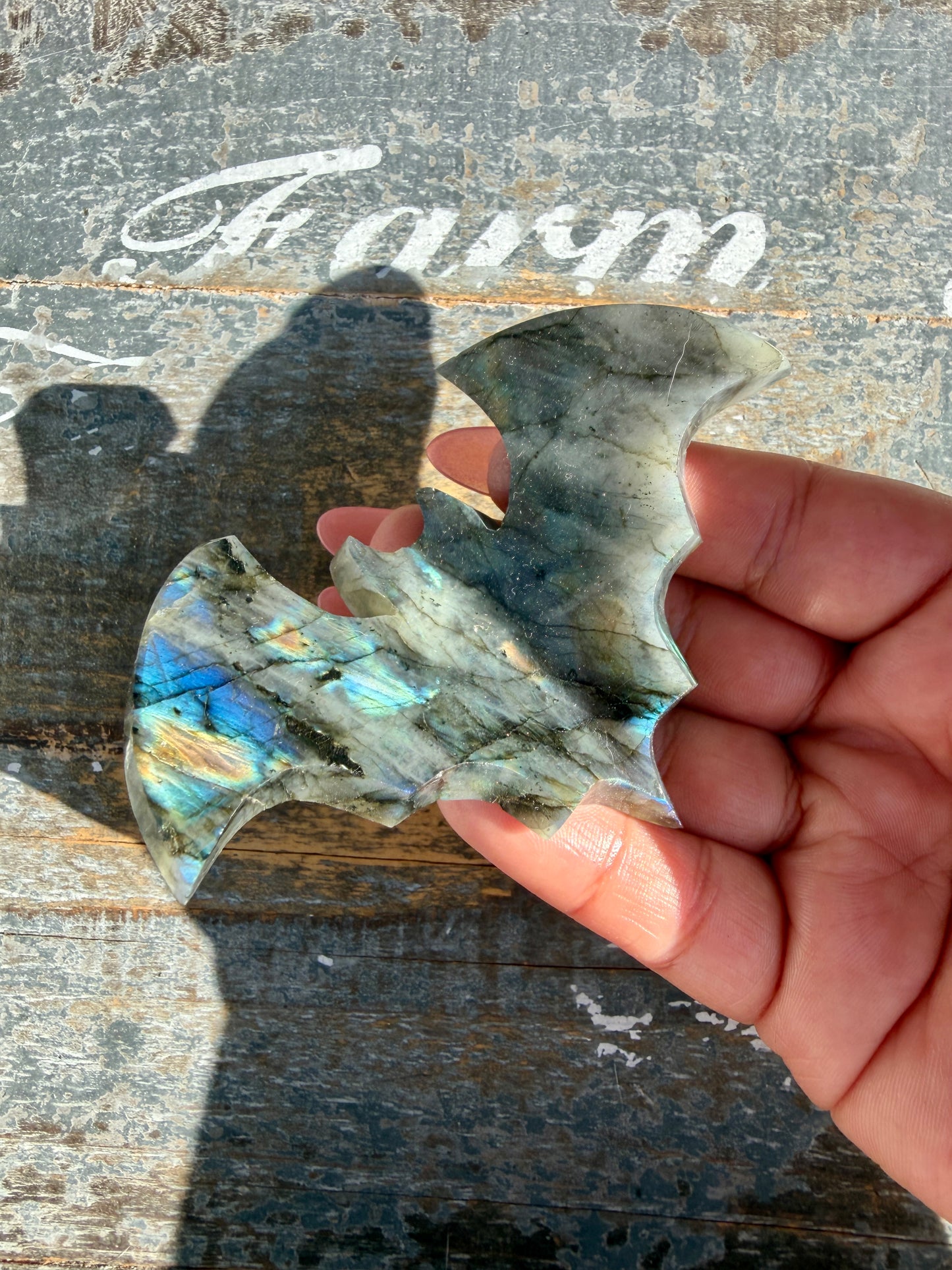 Flashy Labradorite Bat from Madagascar | Opt N