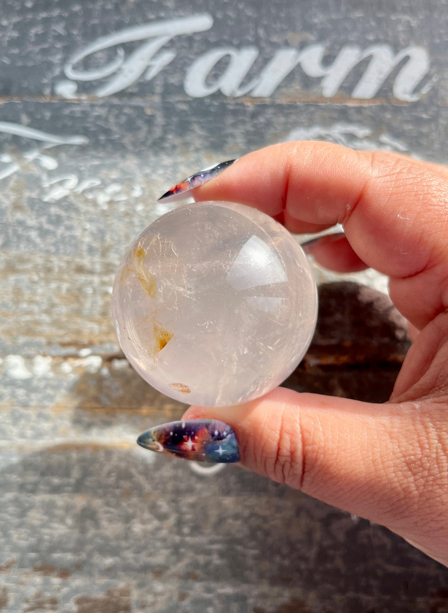 Gorgeous Girasol Pale Rose Quartz with Dendritic Inclusions from Brazil