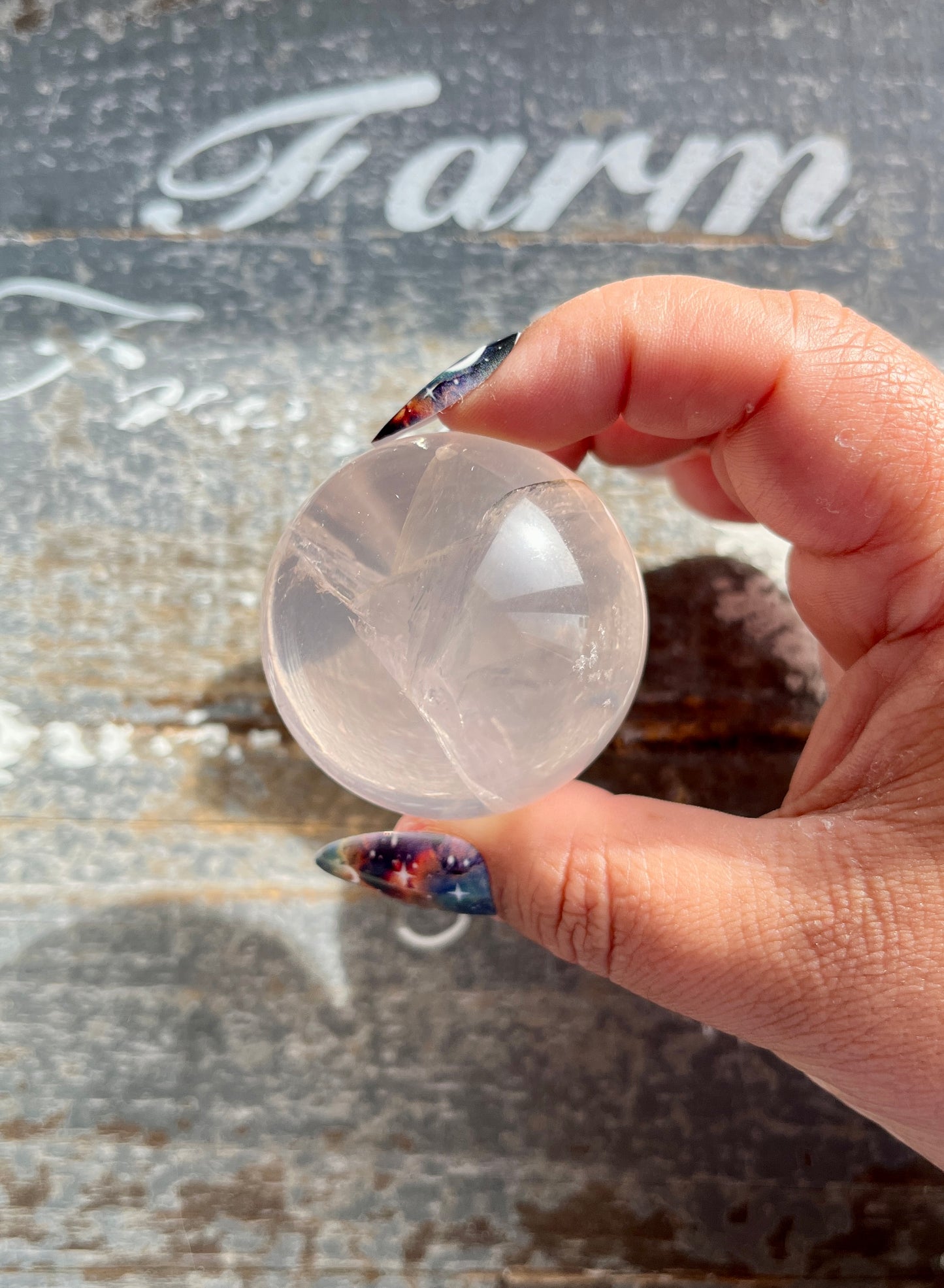 Gorgeous Girasol Pale Rose Quartz with Dendritic Inclusions from Brazil