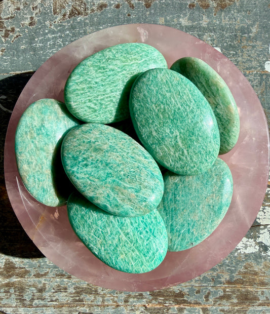 One (1) Amazonite Palmstone | Intuitively Chosen