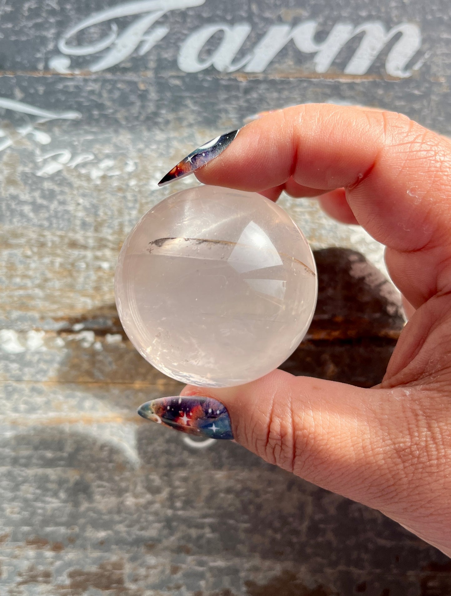 Gorgeous Girasol Pale Rose Quartz with Dendritic Inclusions from Brazil