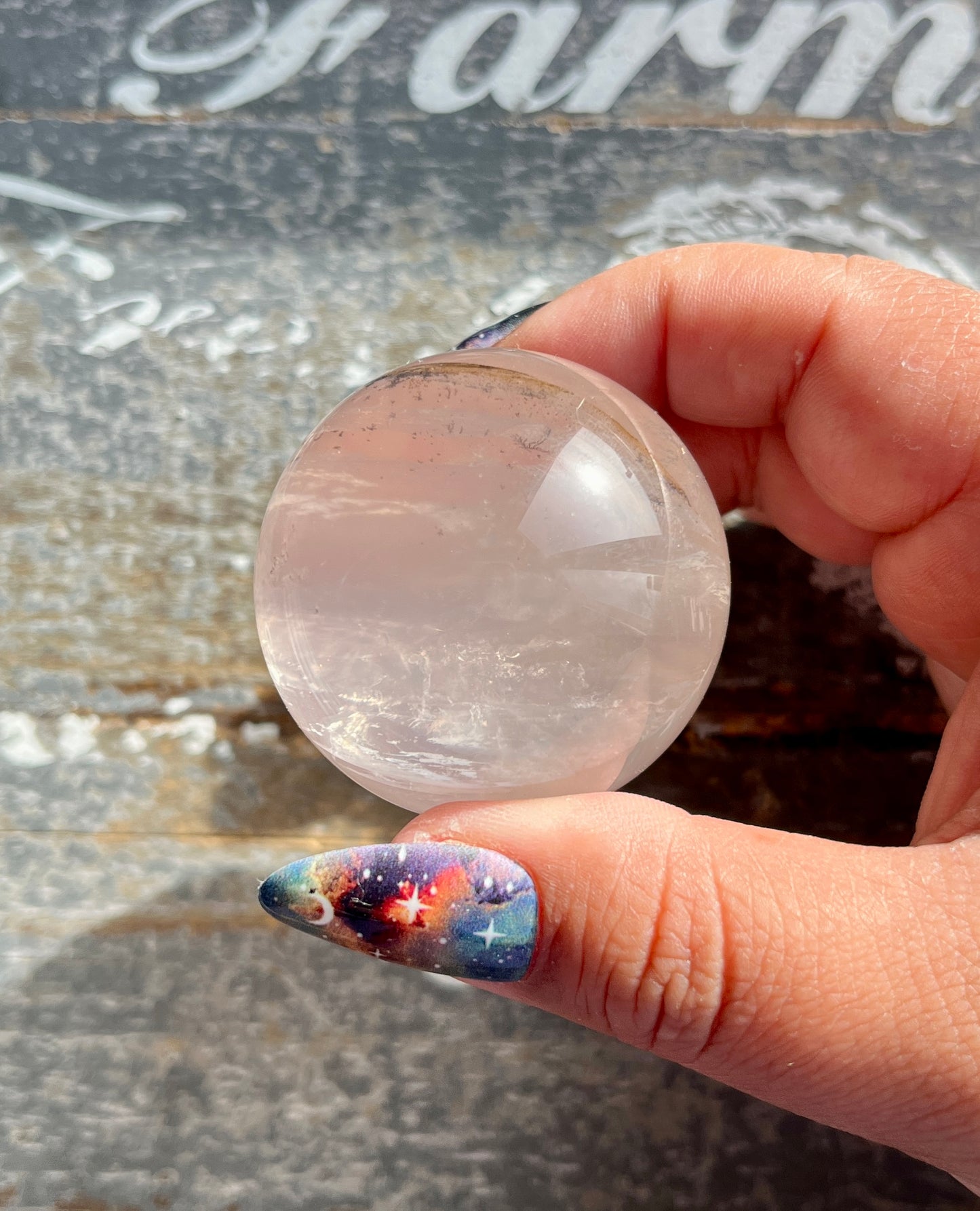 Gorgeous Girasol Pale Rose Quartz with Dendritic Inclusions from Brazil