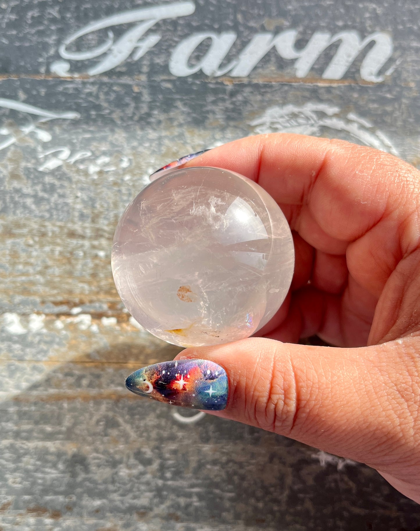 Gorgeous Girasol Pale Rose Quartz with Dendritic Inclusions from Brazil