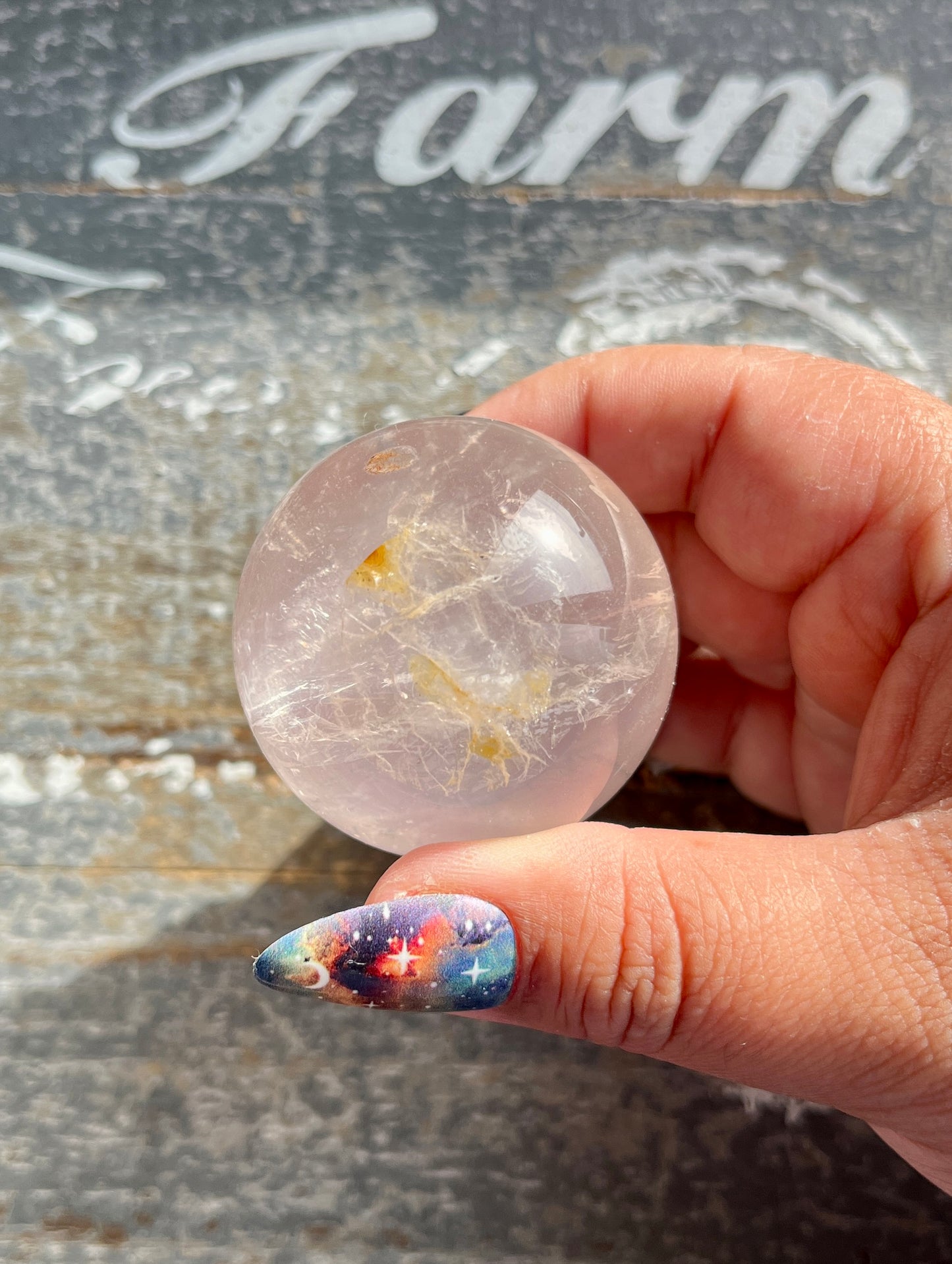 Gorgeous Girasol Pale Rose Quartz with Dendritic Inclusions from Brazil