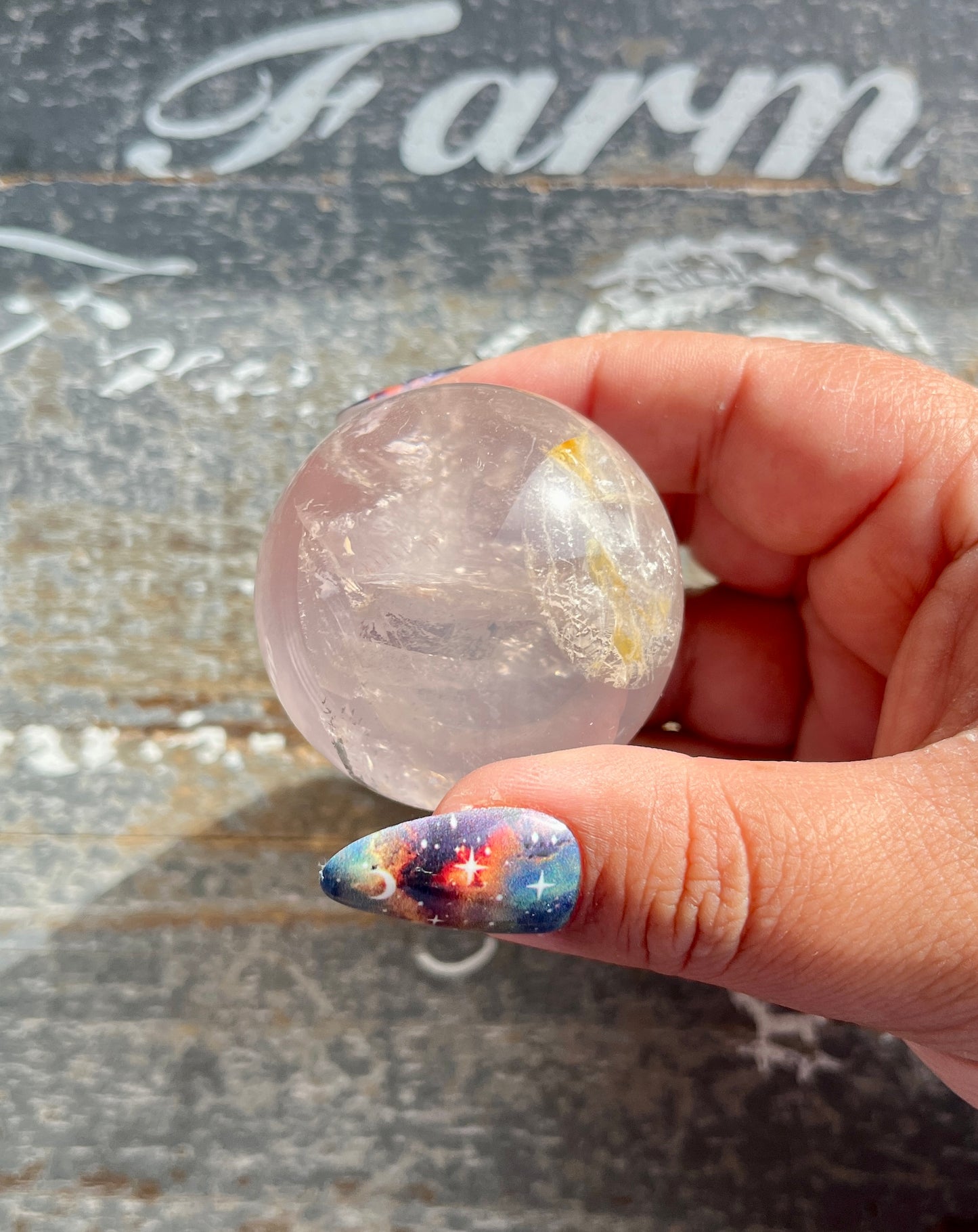 Gorgeous Girasol Pale Rose Quartz with Dendritic Inclusions from Brazil