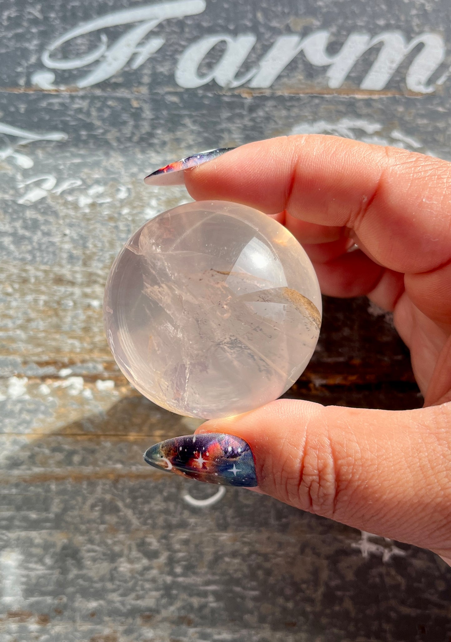 Gorgeous Girasol Pale Rose Quartz with Dendritic Inclusions from Brazil