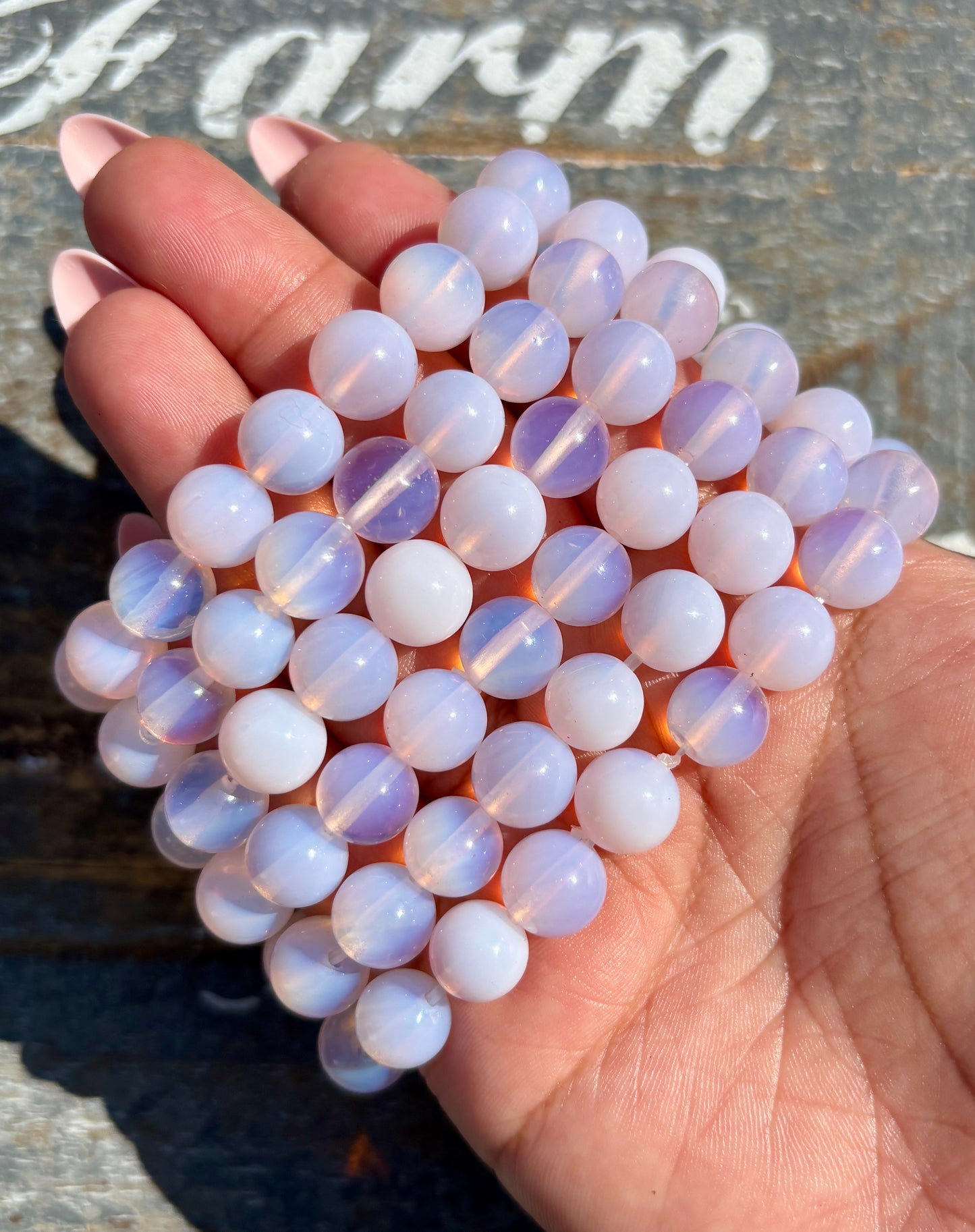 One (1) Pink Opalite Bracelet | Wrist Size 6-6.25" | 9mm