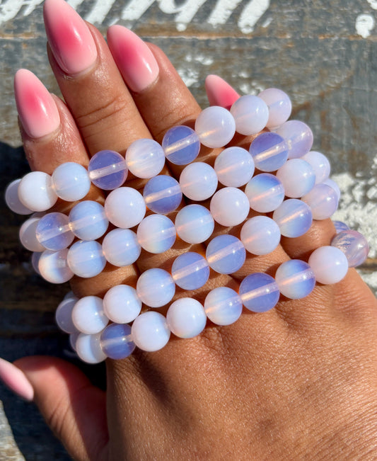 One (1) Pink Opalite Bracelet | Wrist Size 6-6.25" | 9mm