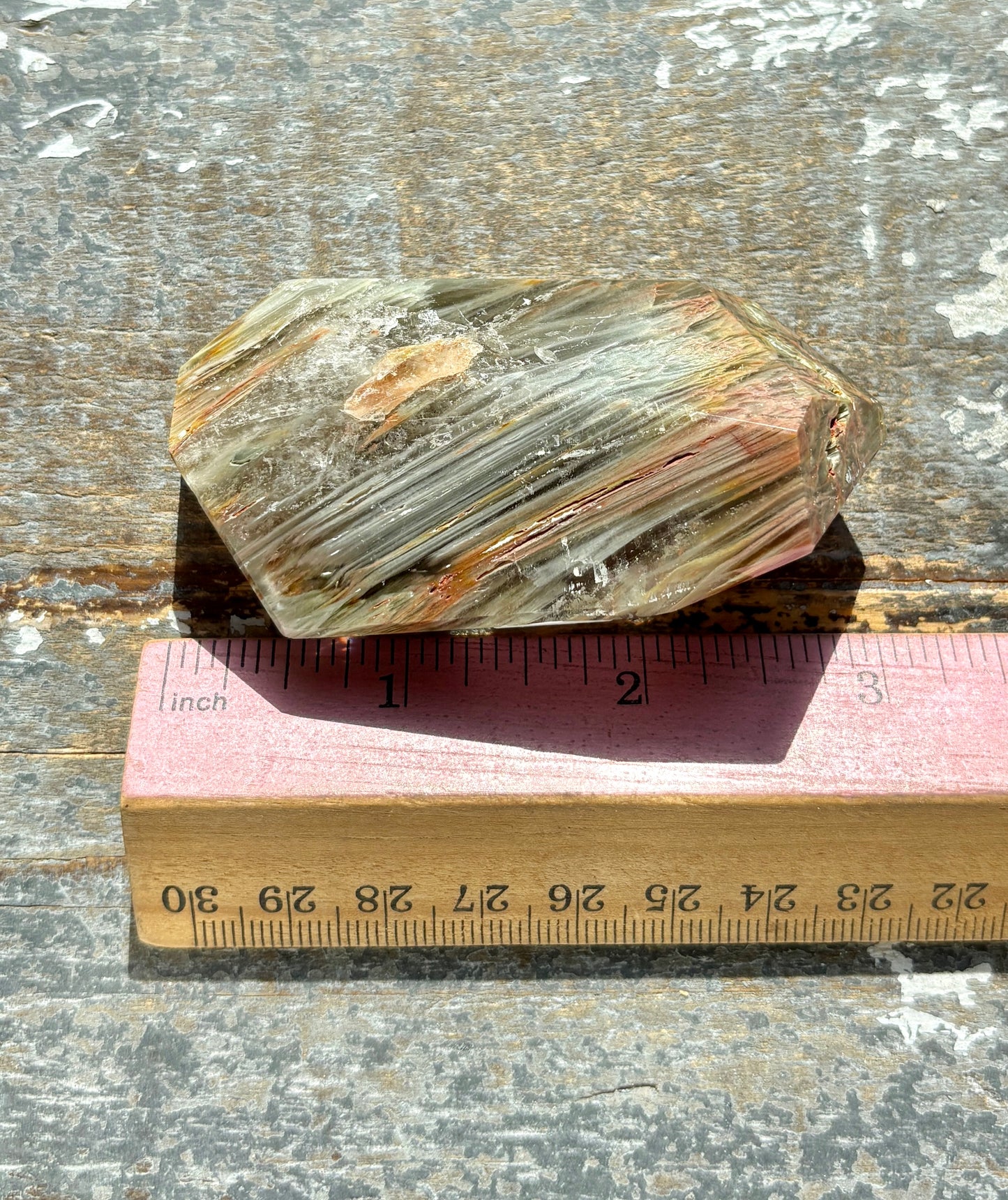 Gorgeous High Quality Amphibole Quartz Polished Freeform from Brazil