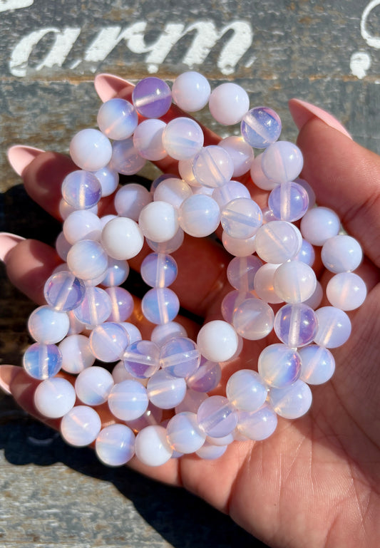 One (1) Pink Opalite Bracelet | Wrist Size 6-6.25" | 9mm