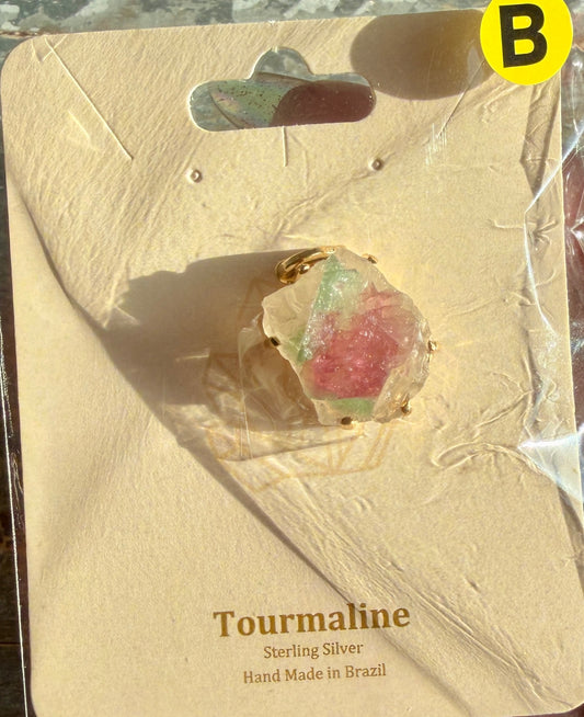 Gorgeous Watermelon Tourmaline Sterling Silver Pendant | Brazil | Opt B