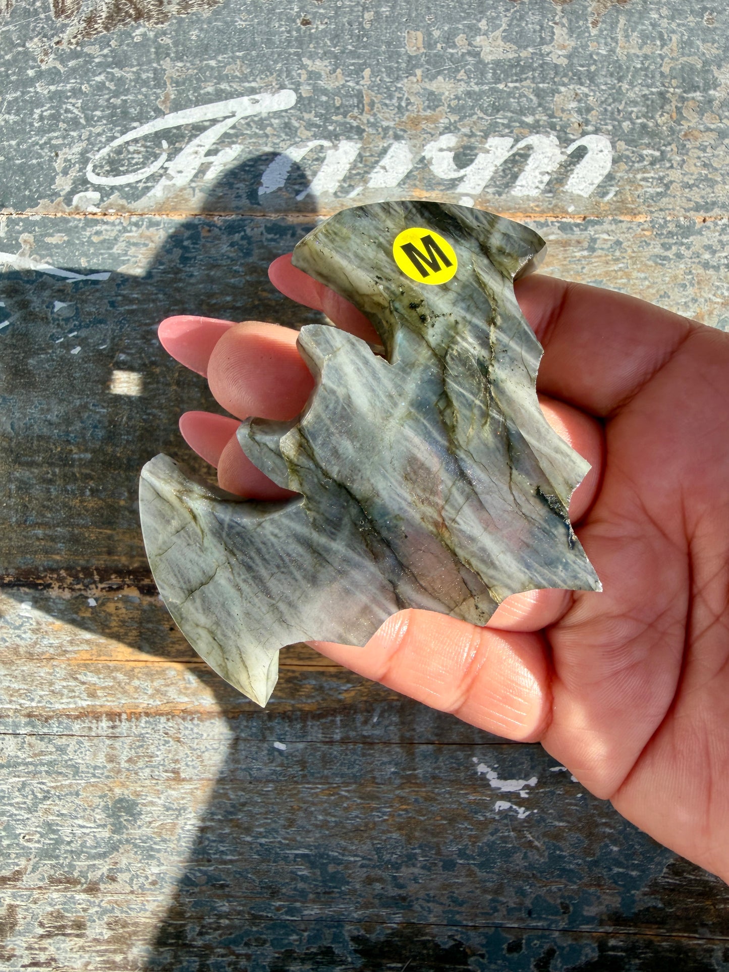Flashy Labradorite Bat from Madagascar | Opt M