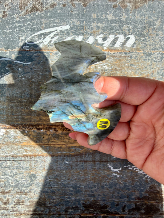 Flashy Labradorite Bat from Madagascar | Opt M
