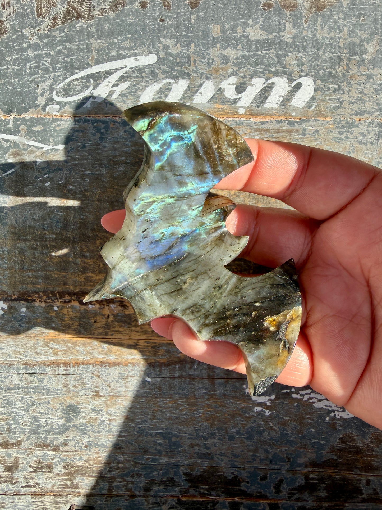 Flashy Labradorite Bat from Madagascar | Opt O