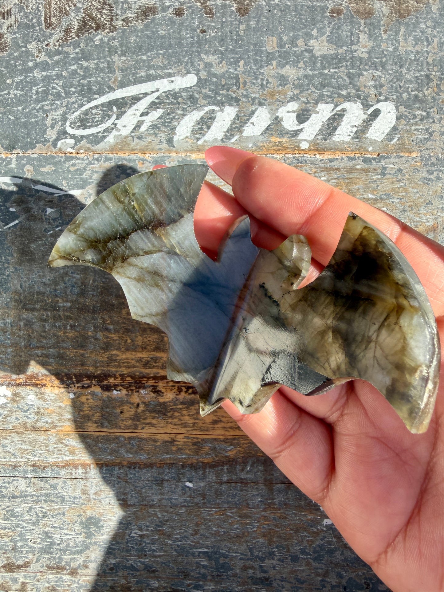 Flashy Labradorite Bat from Madagascar | Opt P
