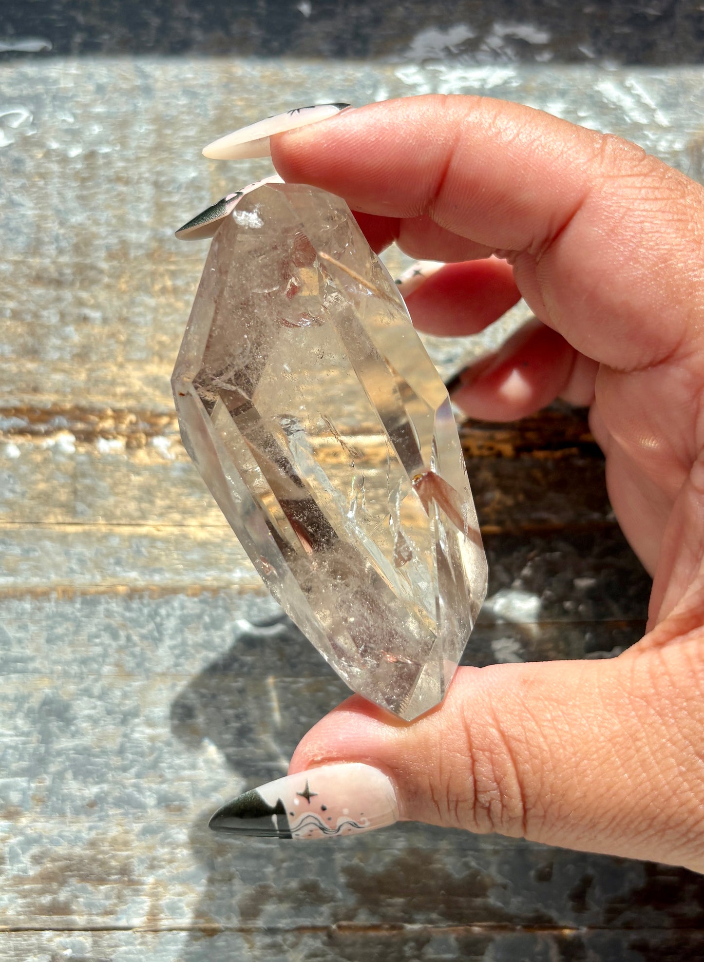 Gorgeous High Quality Amphibole Quartz Polished Freeform from Brazil