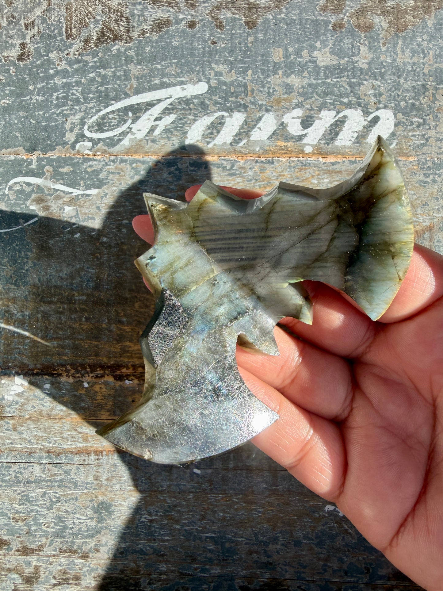 Flashy Labradorite Bat from Madagascar | Opt P