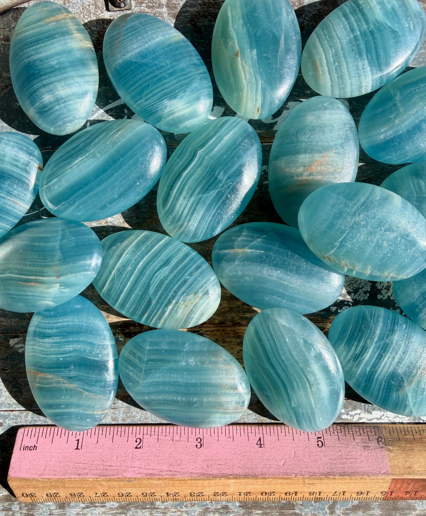 One (1) High Grade Blue Onyx Palmstone | Argentina | Intuitively Chosen