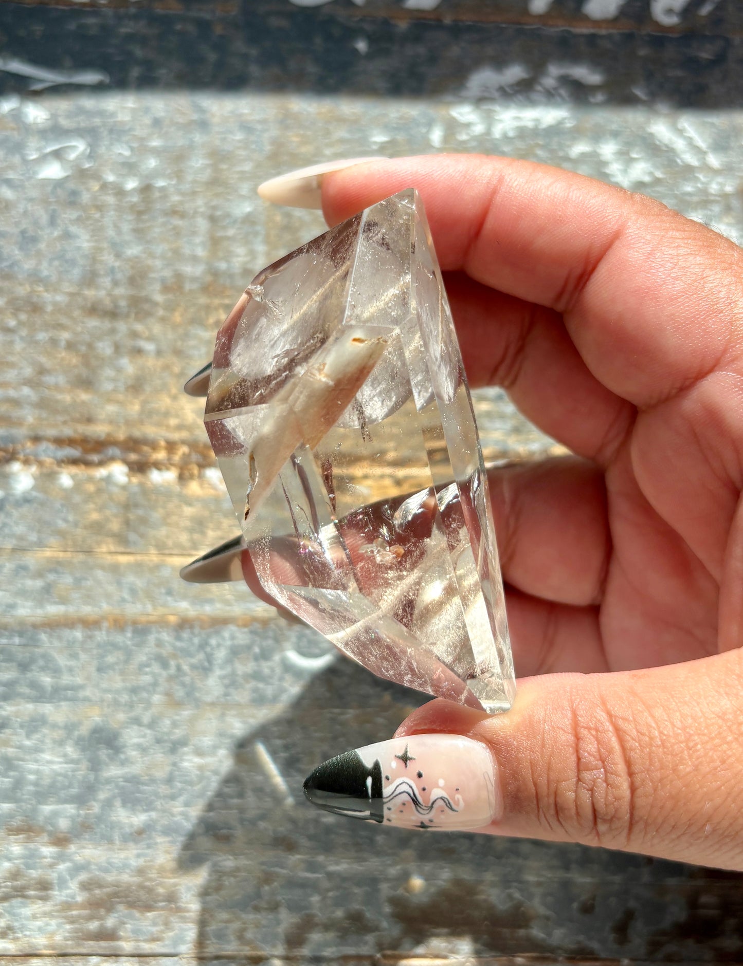 Gorgeous High Quality Amphibole Quartz Polished Freeform from Brazil