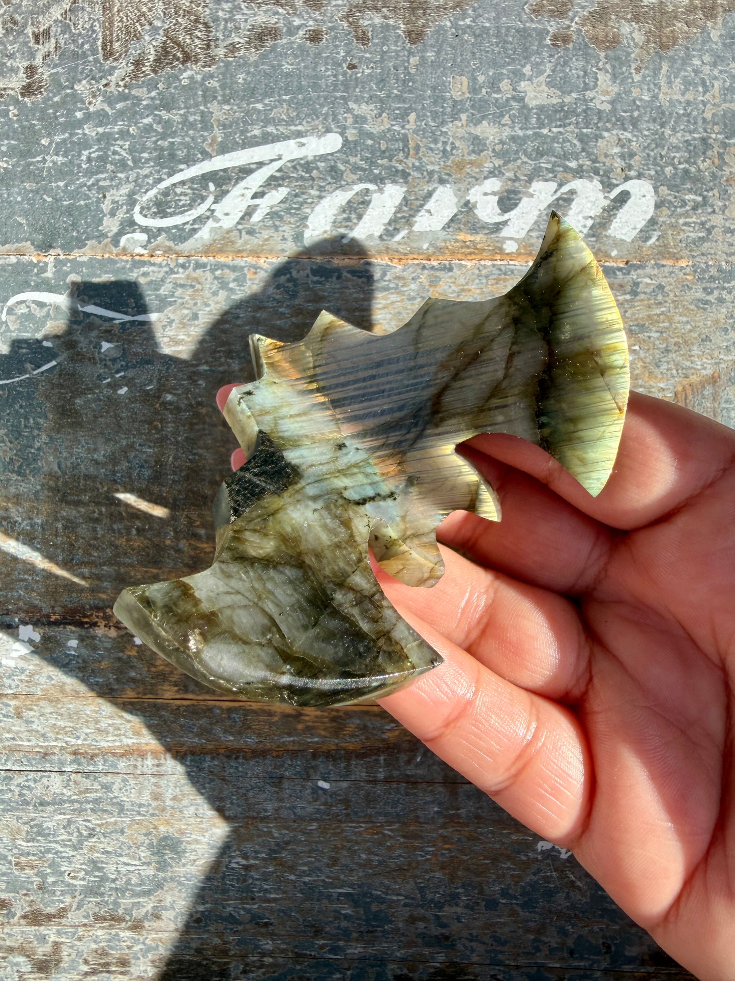 Flashy Labradorite Bat from Madagascar | Opt P